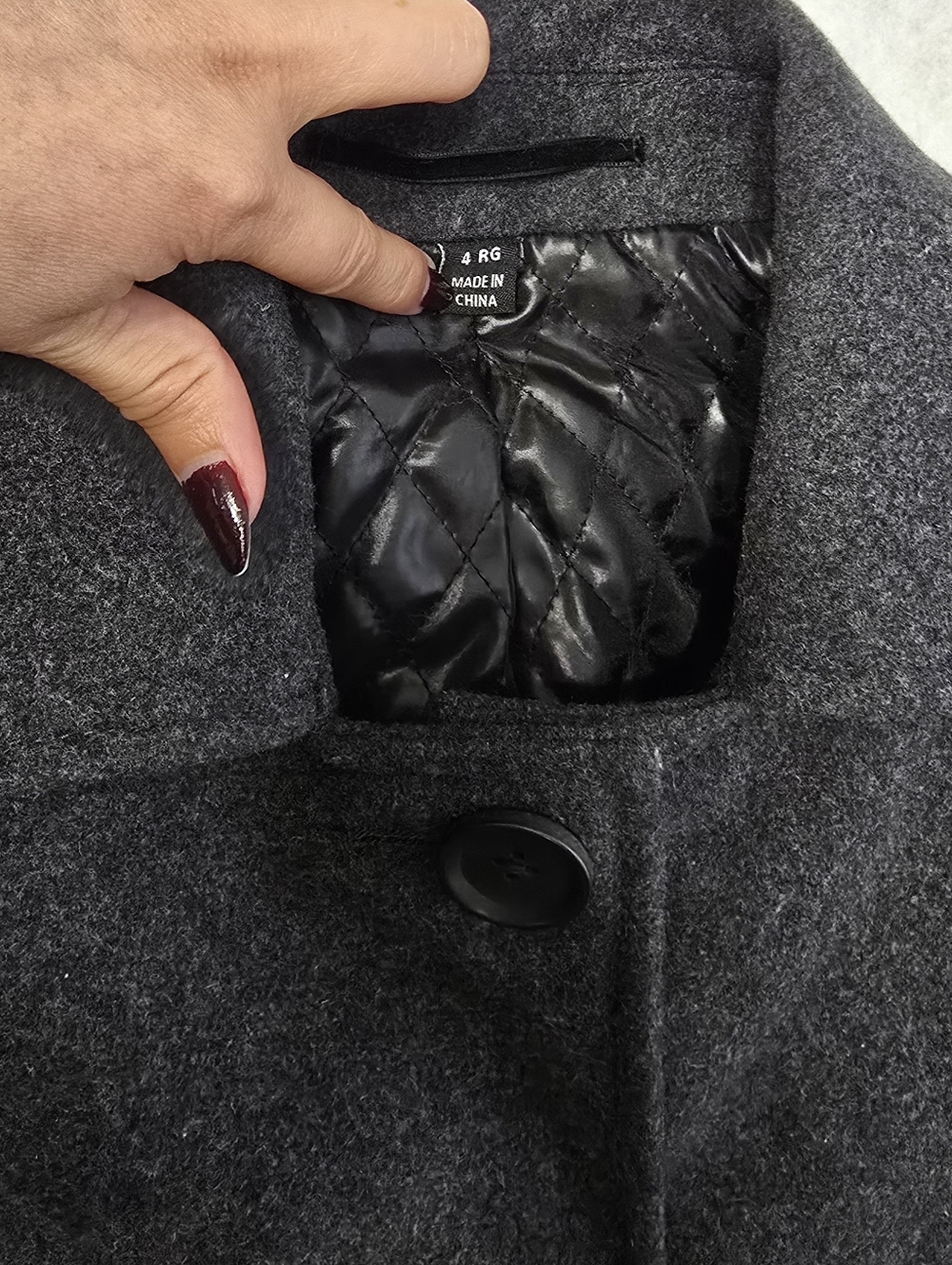 Classic Dark Gray Wool Blend Women's Coat Suze 4RG - Picture 8 of 13